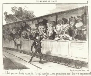 Passenger Prints: Il faut que vous fassiez encore place a sept voyageurs... 1852. Creator: Honore Daumier