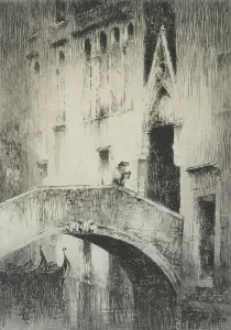 Gondolas Prints: Il Paradiso, c. 1928. Creator: Sydney Mackenzie Litten