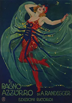 Il Ragno Azzurro (The Blue Spider) by Alberto Iginio Randegger, 1916. Creator: Metlicovitz
