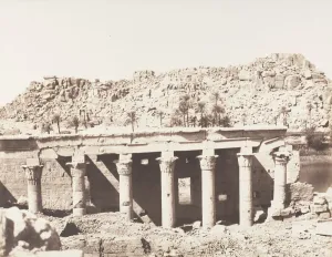 Felix Teynard Prints: Ile de Fileh (Philae), Colonnade Occidentale - Ruines Vues du Point L, 1851-52