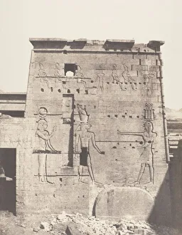 Felix Teynard Prints: Ile de Fileh (Philae), Deuxieme Pylone - Partie Orientale Vue de la Pla
