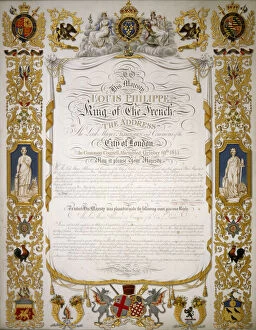 Corporation Of London Gallery: Illuminated address from the Corporation of London to Louis Philippe of France, 1844
