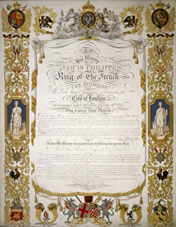 Paton Prints: Illuminated address from the Corporation of London to Louis Philippe of France, 1844