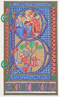 Delamotte Prints: Illuminated Initial B, 1830-62. Creator: Freeman Gage Delamotte