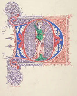 Delamotte Prints: Illuminated Initial D, 1830-62. Creator: Freeman Gage Delamotte