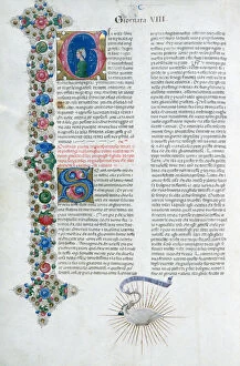 Decameron Gallery: Illuminated manuscript page from Decameron, by Giovanni Boccaccio, Italian, c1467