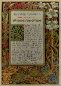 Stewart Robert Prints: Illuminated Parable: The Ten Virgins, c. 1936. Creators: Robert Stewart, James Gross