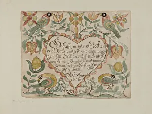 Psalm Prints: Illuminated Psalm, c. 1939. Creator: Elmer R. Kottcamp