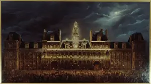 Celebrations Prints: Illumination of the Hotel de Ville for King's Day, May 1, 1847
, (1847)