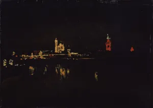 Moskva River Gallery: Illumination of the Moscow Kremlin, 1896. Artist: Levitan, Isaak Ilyich (1860-1900)