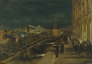 Illumination of Moscow on the occasion of the Coronation of Emperor Alexander III on 15th May 1883, 1883. Artist: Makovsky, Nikolai Yegorovich (1842-1886)