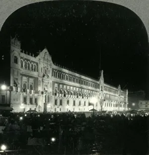 Mexican Prints: Illumination of National Palace on Evening of Independence Day Celebration