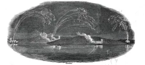 Ebenezer Gallery: Illumination of the Rhine, from Stolzenfels, 1845. Creator: Ebenezer Landells