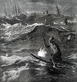 Indian Ocean Prints: Illumination of the surf at Madras, 1876. Creator: Unknown