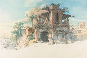 Schwind Prints: Illustration for the ballad Der Gang nach dem Eisenhammer by Friedrich Schiller