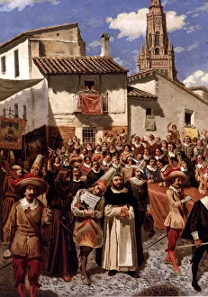 Rene Prints: Illustration from the book Historia de Gil Blas de Santillana (Story of Gil Blas