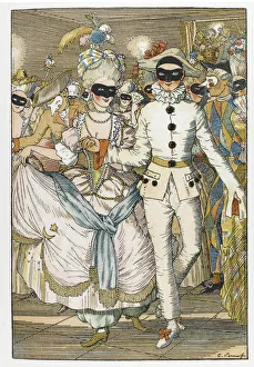 Somov Prints: Illustration for book Le Livre de la Marquise