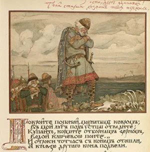Illustration for Canto of Oleg the Wise, 1899. Artist: Vasnetsov, Viktor Mikhaylovich (1848-1926)