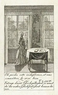 Looking Out Prints: Illustration for Caroline of Lichtfield, 1786. Creator: Daniel Nikolaus Chodowiecki