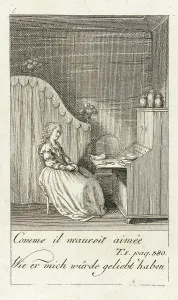 Melodrama Prints: Illustration for Caroline of Lichtfield, 1786. Creator: Daniel Nikolaus Chodowiecki