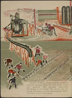 Kuznetsk Iron And Steel Plant Prints: Illustration for the childrens book Kuznets Metallurgical Combine: A Socialist Giant, 1932