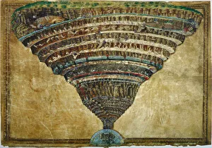 Botticelli Prints: Illustration to the Divine Comedy by Dante Alighieri (Abyss of Hell)