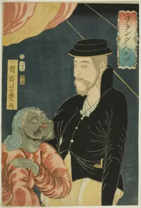 Yokohama Prints: Illustration of a Dutchman (Orandajin no zu), 1861. Creator: Utagawa Yoshitoyo