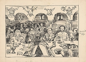 Fairytale Prints: Illustration for a fairy tale, 1920-1930. Creator: Arnold Peter Weisz-Kubincan