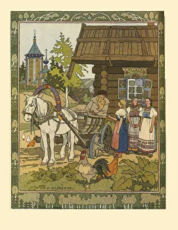 Illustration for the Fairy tale The Feather of Finist the Falcon, 1901-1902 Illustration for the Fairy tale The Feather of Finist the Falcon, 1901-1902