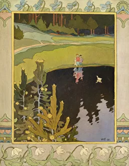1901 Gallery: Illustration to the fairytale The White Duck, 1901. Creator: Bilibin, Ivan Yakovlevich (1876-1942)