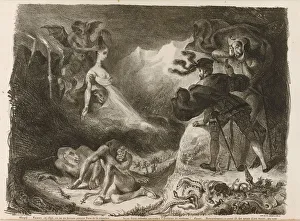 Illustration to Goethes Faust, 1828. Artist: Delacroix, Eugene (1798-1863) Illustration to Goethes Faust, 1828. Artist: Delacroix, Eugene (1798-1863)