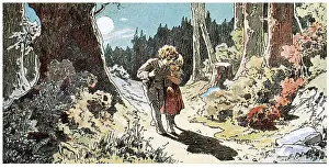 Childrens Book Prints: Illustration for 'Hansel and Gretel' by Brothers Grimm
