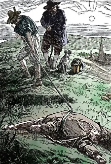 Disease Prints: Illustration from History of the Plague (Defoe), 1862, (1923). Artist: Frederic Shields