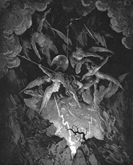 Oxford Science Archive Collection: Illustration from John Miltons Paradise Lost, 1866. Artist: Gustave Dore