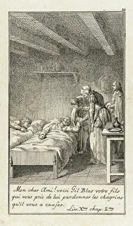 Sickbed Prints: Illustration for Le Sage's Gil Blas, 1783. Creator: Daniel Nikolaus Chodowiecki