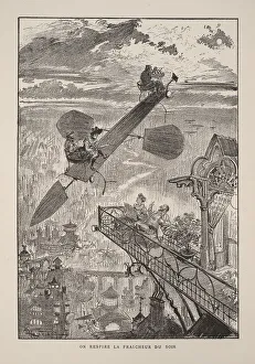 Robida Prints: Illustration for Le vingtieme siecle: La vie electrique