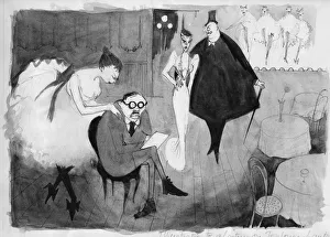 Wash Prints: Illustration to a lecture on Toulouse-Lautrec, c1950. Creator: Shirley Markham