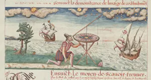 Medieval Illuminated Letter Gallery: Illustration from Les premieres ?uvres de Jacques de Vaulx, pillote en la marine, 1583