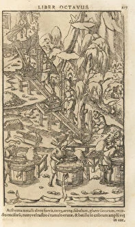 Alchemy Collection: Illustration from De re metallica libri XII by Georgius Agricola, 1556. Artist: Anonymous