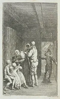 Illustration for Paul Erdmans Fest Wandsbecher Messenger from M. Claudius, 1783. Creator: Daniel Nikolaus Chodowiecki