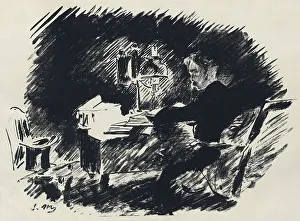 1875 Prints: Illustration for the poem Le Corbeau (The Raven) by Edgar Allan Poe