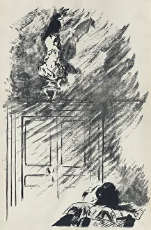 1875 Prints: Illustration for the poem Le Corbeau (The Raven) by Edgar Allan Poe