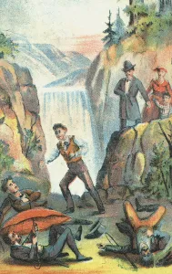Beecher Stowe Gallery: Illustration from a poster advertising a theatrical production of Uncle Toms Cabin, 1870