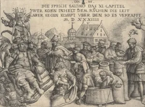 Second State Of Four Gallery: Illustration to Proverbs 11: 26, 1534. Creator: Daniel Hopfer