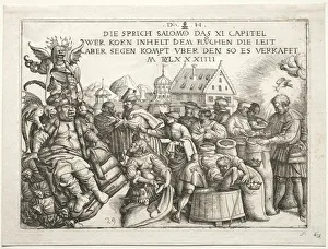 Daniel I Hopfer German Prints: Illustration to proverbs XI (The Hoarders of Grain). Creator: Daniel I Hopfer (German, c