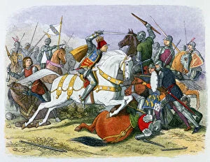 Battle Of Bosworth Field Collection: Illustration of Richard III at the Battle of Bosworth, 19th century
