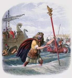 Centurion Prints: Illustration of the Romans landing in Britain, 19th century