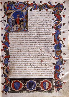 Illustration from Statuti della Societa dei Drappieri, 1407