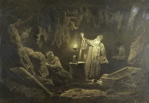 Illustration for the story A Terrible Vengeance from the collection Evenings on a Farm... 1874. Creator: Makovsky, Vladimir Yegorovich (1846-1920)