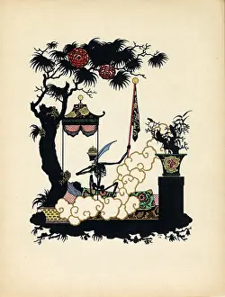 Childrens Book Prints: Illustration for 'The Nightingale' by H